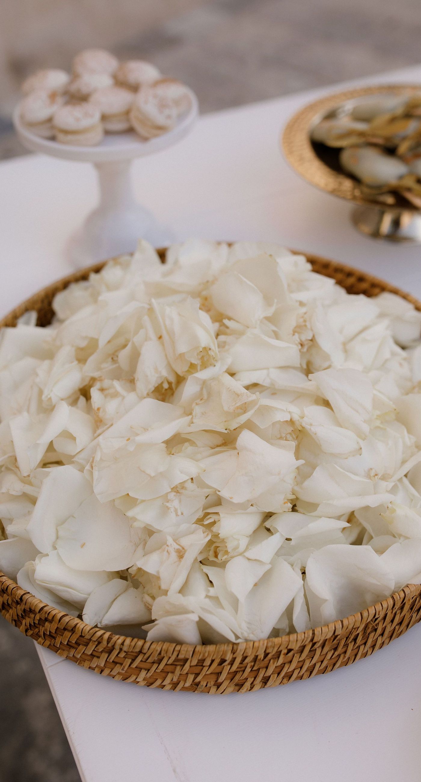 Natalia & John  - Amidst a cascade of ivory roses and lush greenery, an elegantly composed scene unfolds, embodying a timeless romance. The bride, draped in a voluminous white gown, holds a delicate bouquet of blooms that mirrors the floral splendor surrounding her. The groom, in classic black tie, complements the serene palette with a touch of timeless elegance. This artistic composition brings together the soft whispers of petals and the gentle embrace of forgotten days, creating a vibrant harmony between nature's charm and heartfelt human moments. The florals, artfully arranged, create an enchanting backdrop that speaks of new beginnings and enduring beauty. - Photo 6